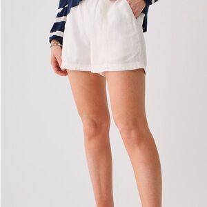 Faherty White High Waist Tailored Shorts